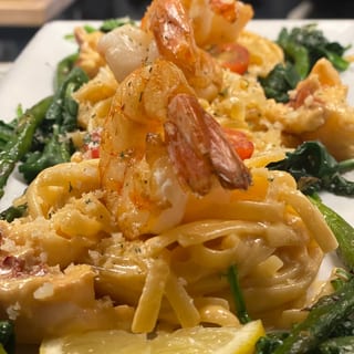 Seafood Pasta with Lobster Cream Sauce & Desserts (1)