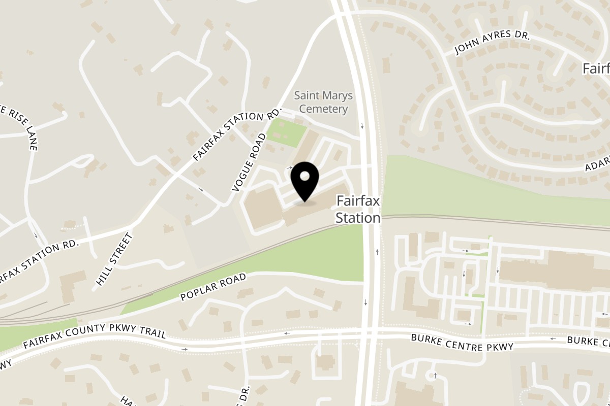 Map showing the location of Chloez Cafe on 5622 Ox Rd unit f in Fairfax Station